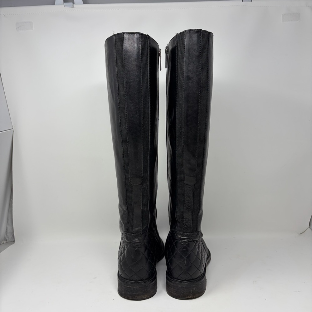 Aquatalia Geneva Black Leather Knee High Riding Boot Size 8.5 - Picture 6 of 12
